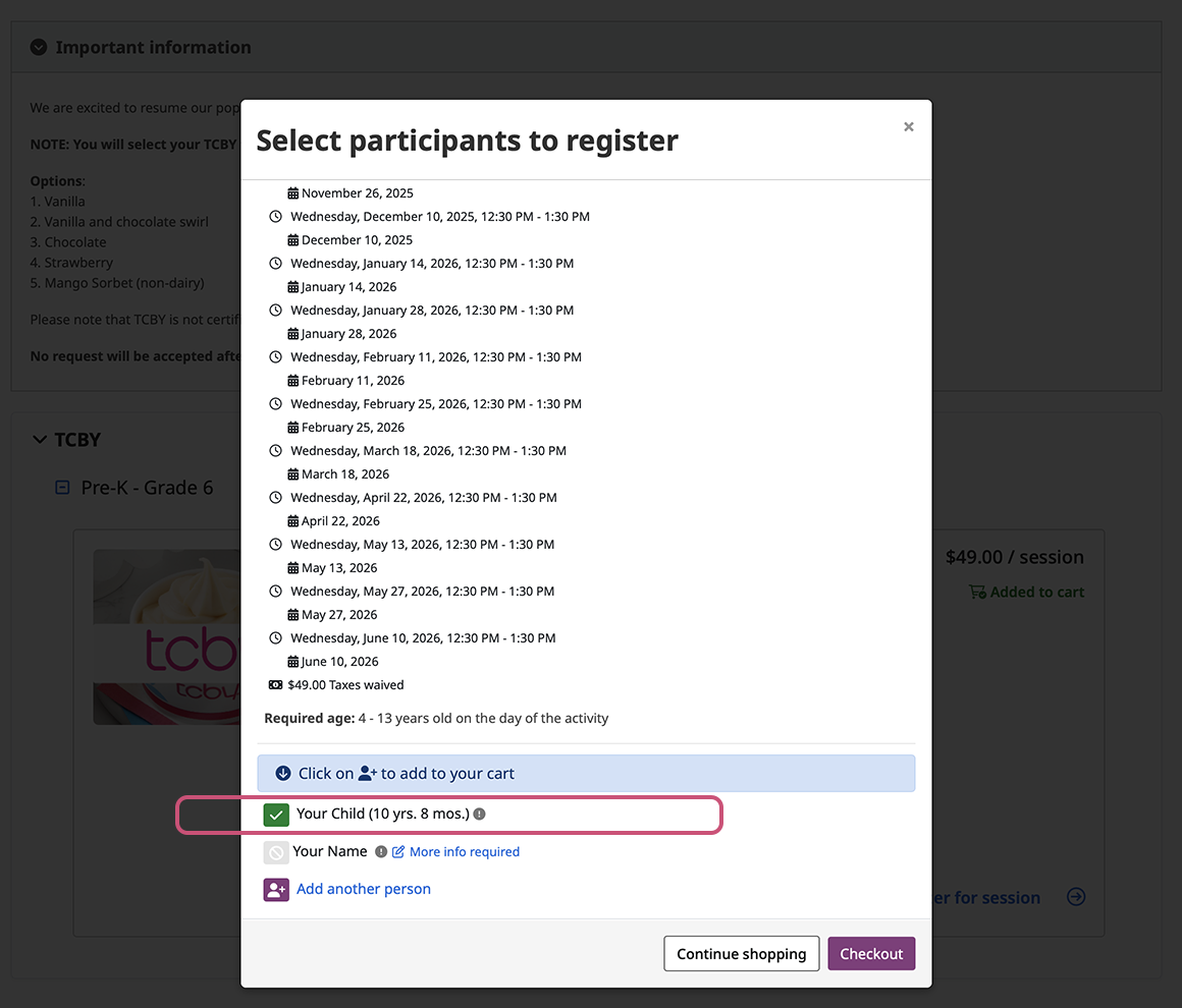 Register child